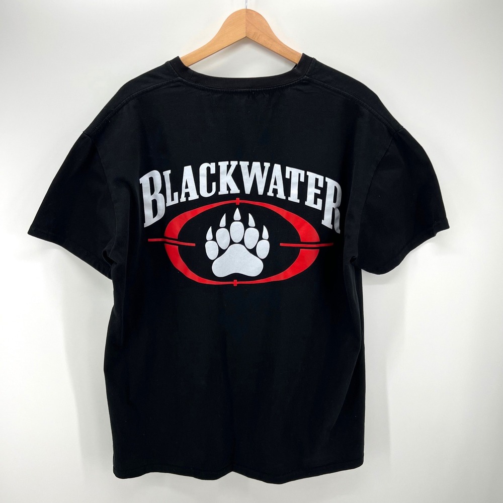Chicyea Blackwater Armory T-Shirt Mens 2XL Black Tactical Graphic Bear Paw Logo